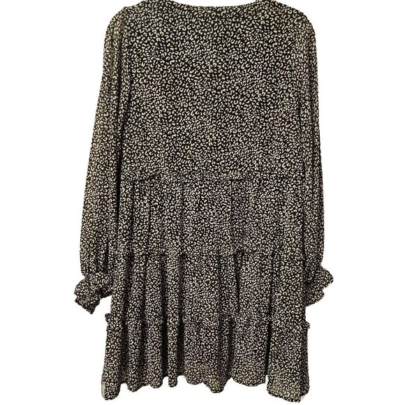 Jodifl 3 Tiered Swing Cheetah Print Long Sleeve Dress NWT Sz Small - Picture 6 of 9